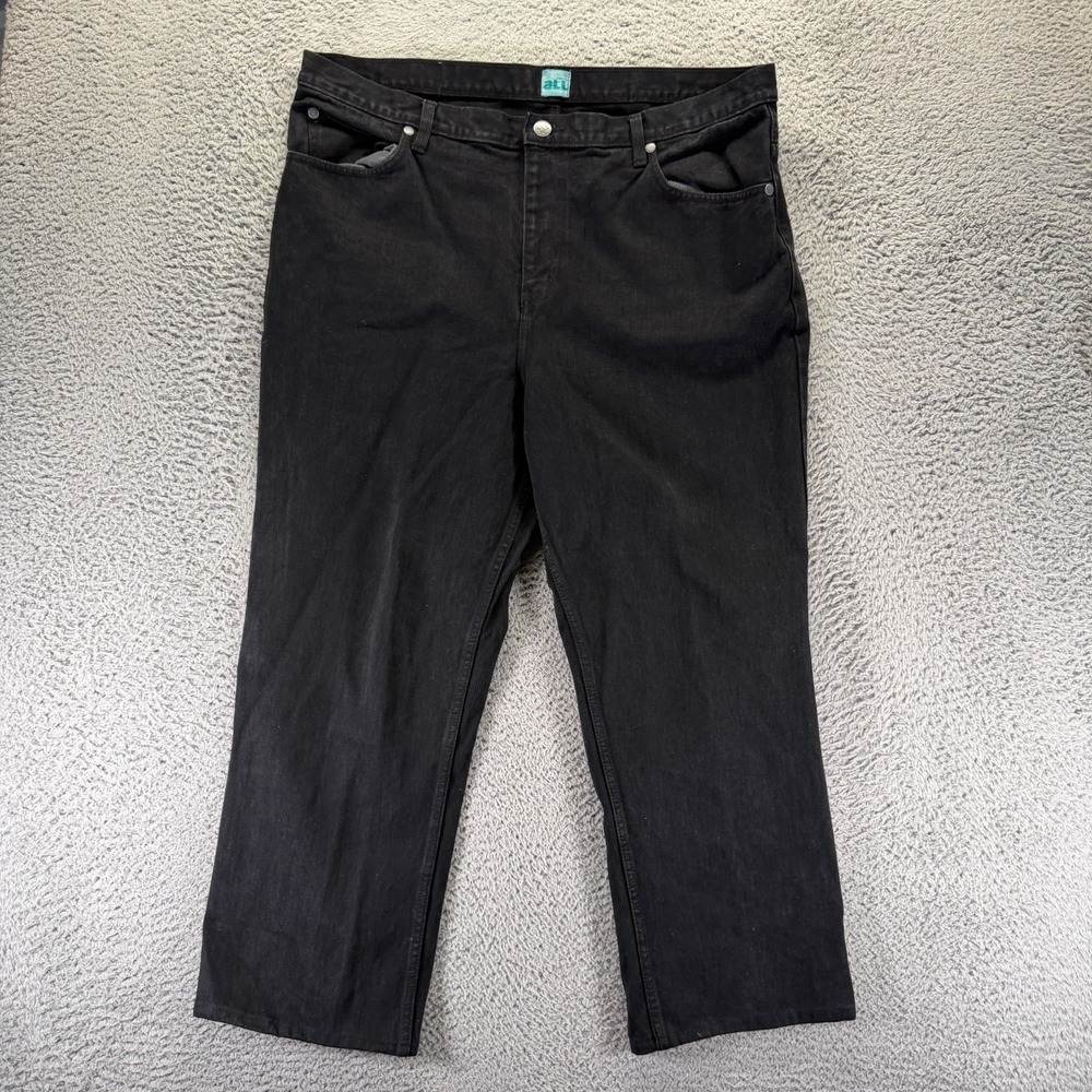 Vintage All Jeans Mens 42x27 Black Cotton Denim Straight Leg Travel Workwear